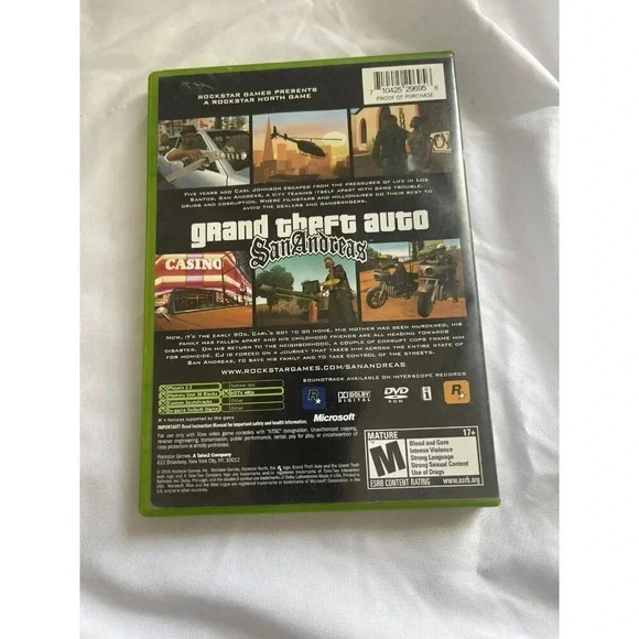Grand Theft Auto Sand Andreas (Xbox, 2005) Complete - Tested NO MAP NO MANUAL - Picture 2 of 5